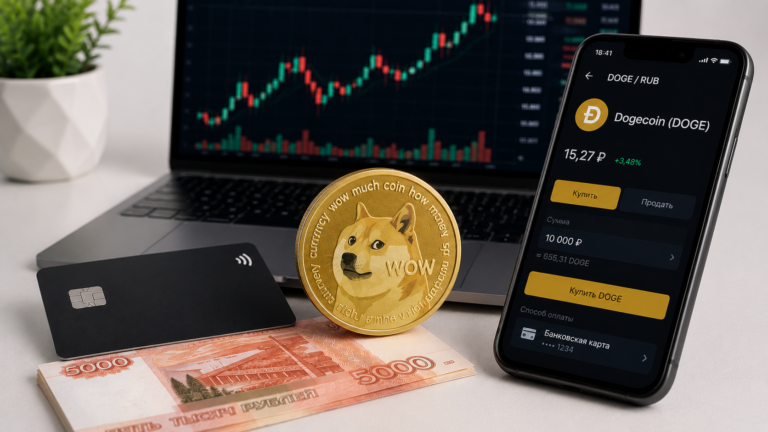 Как купить Dogecoin (DOGE) в России в 2026: пошагово